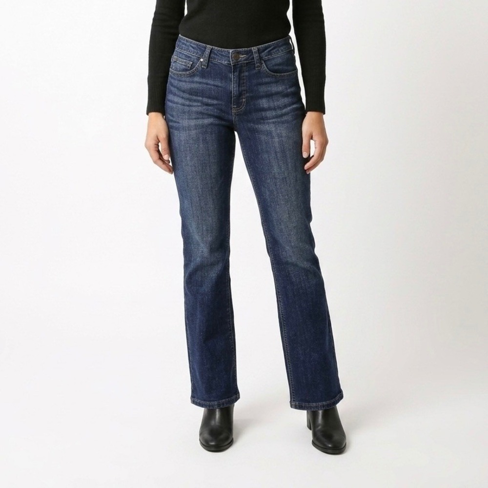 Lee‎ Womens Regular Fit Bootcut Jeans Dark Wash Stretch Mid Rise Classic Denim